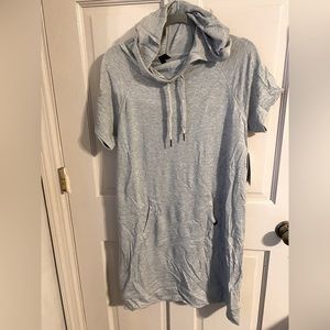 GAIAM light terry jersey hooded dress L NWT